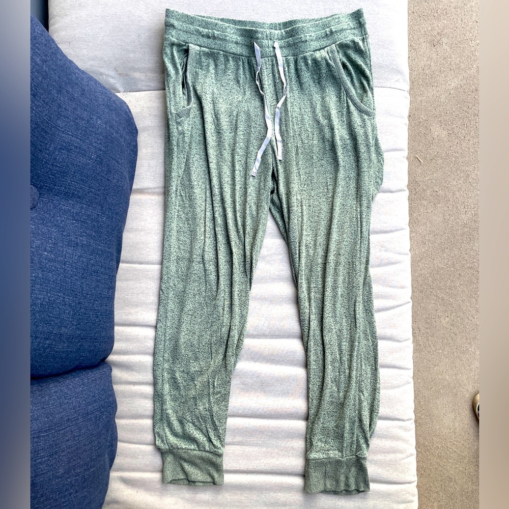 Green Jogger or Lounge Sleepwear Pants with Drawstring L large